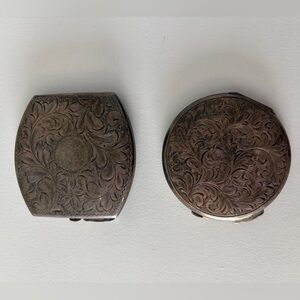 Antique Birks London Sterling Silver Mirrored Compacts